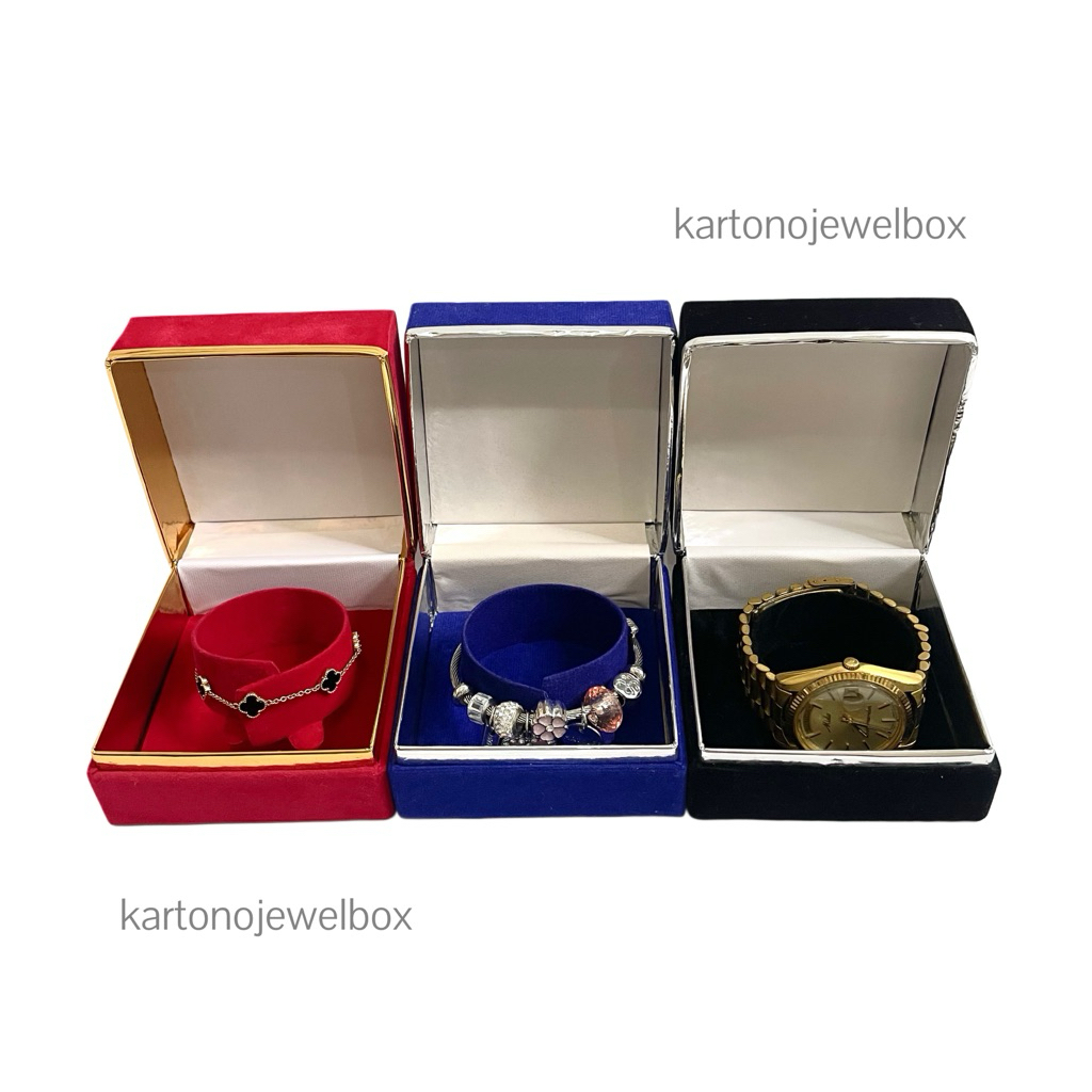 Kotak Perhiasan / Box Emas / Kotak Emas Gelang Kaku Bludru Tempat Souvenir Aksesoris