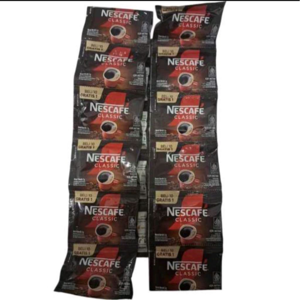 (10+1sachet) Nescafe Clasic + kopi instan sachet