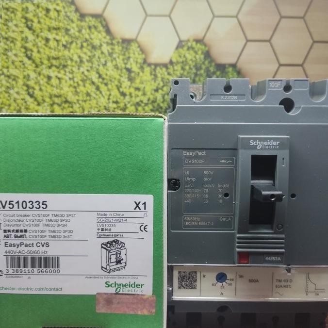 MCCB Breaker CVS100F 3P 63A 36KA 3P 44.1A-63A 3Pole 3PHASE 3 PHASE POLE