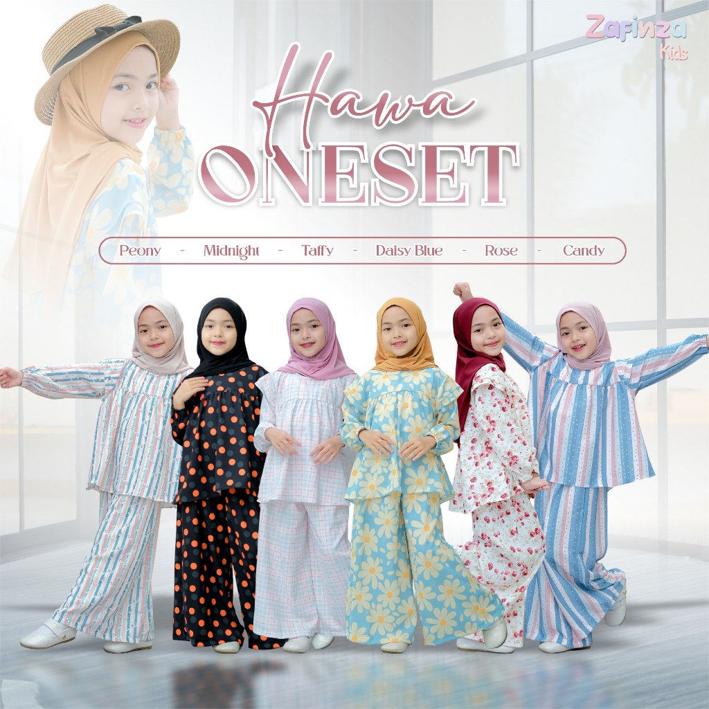 HAWA KIDS ONESET SET JILBAB by Zafinza setelan anak