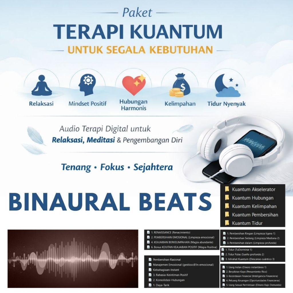 Paket Terapi Kuantum Lengkap | Relaksasi, Meditasi, Mindset Positif, Kelimpahan, Hubungan & Tidur Ny