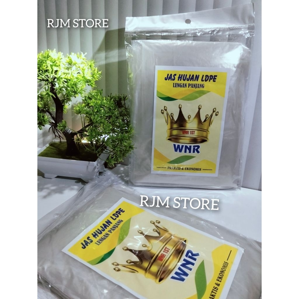 Jas Hujan Plastik Transparan Ponco Bening Putih Premium || Jas Mantel Plastik Tebal Poncho