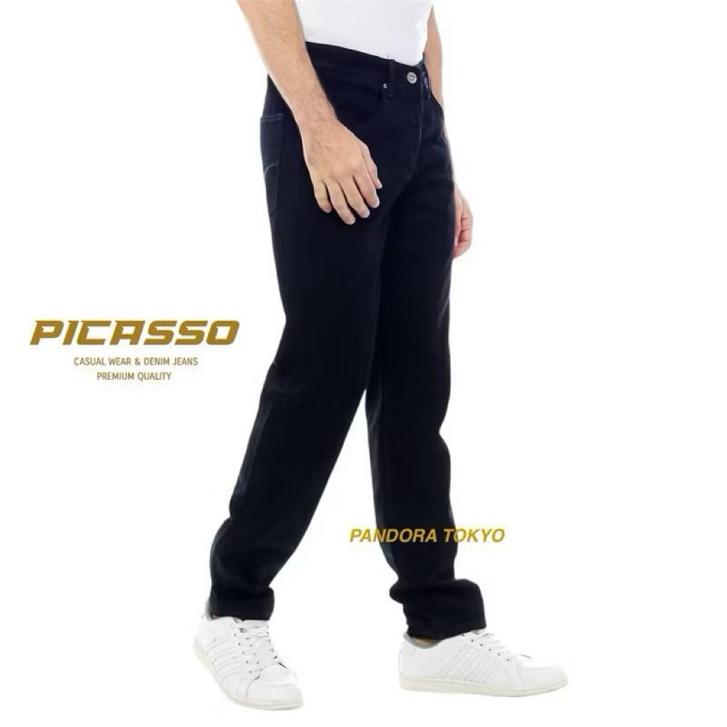 PICASSO - Celana Panjang Jeans Pria Picasso Original Full Logo Selvedge Straight