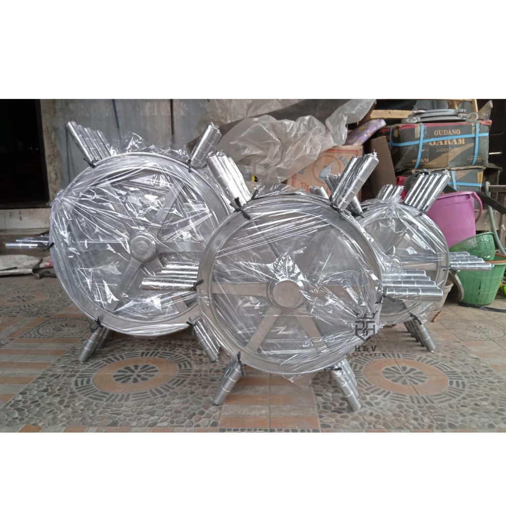 Setir Kapal Aluminium Boat Steering Wheel Kemudi Perahu Premium Ukuran 16 18 20 22 24 26 28 30 32 34
