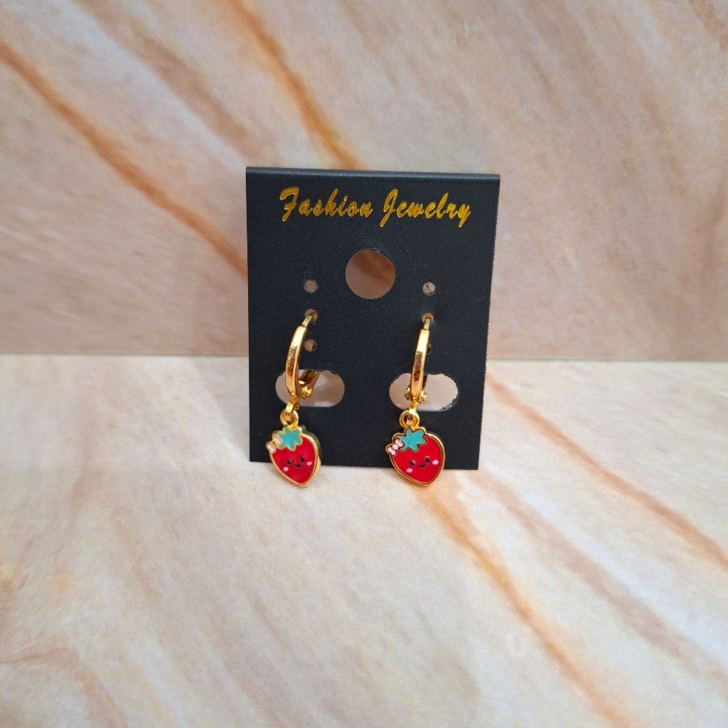 Xuping Anting Anak Strawberry Simple Accecories