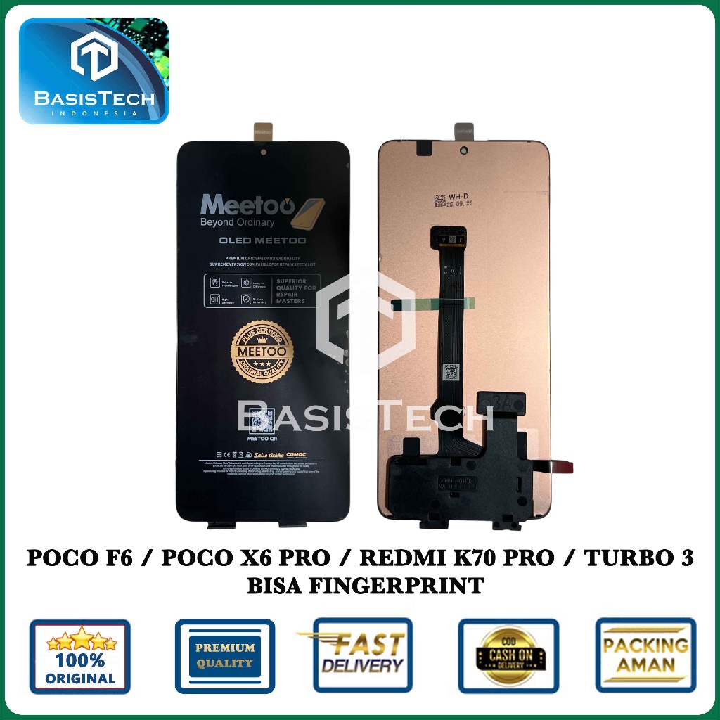 LCD FOR XIAOMI POCO F6 - POCO X6 PRO - REDMI K70 PRO - TURBO 3 - OLED - BISA FINGERPRINT - MEETOO OR