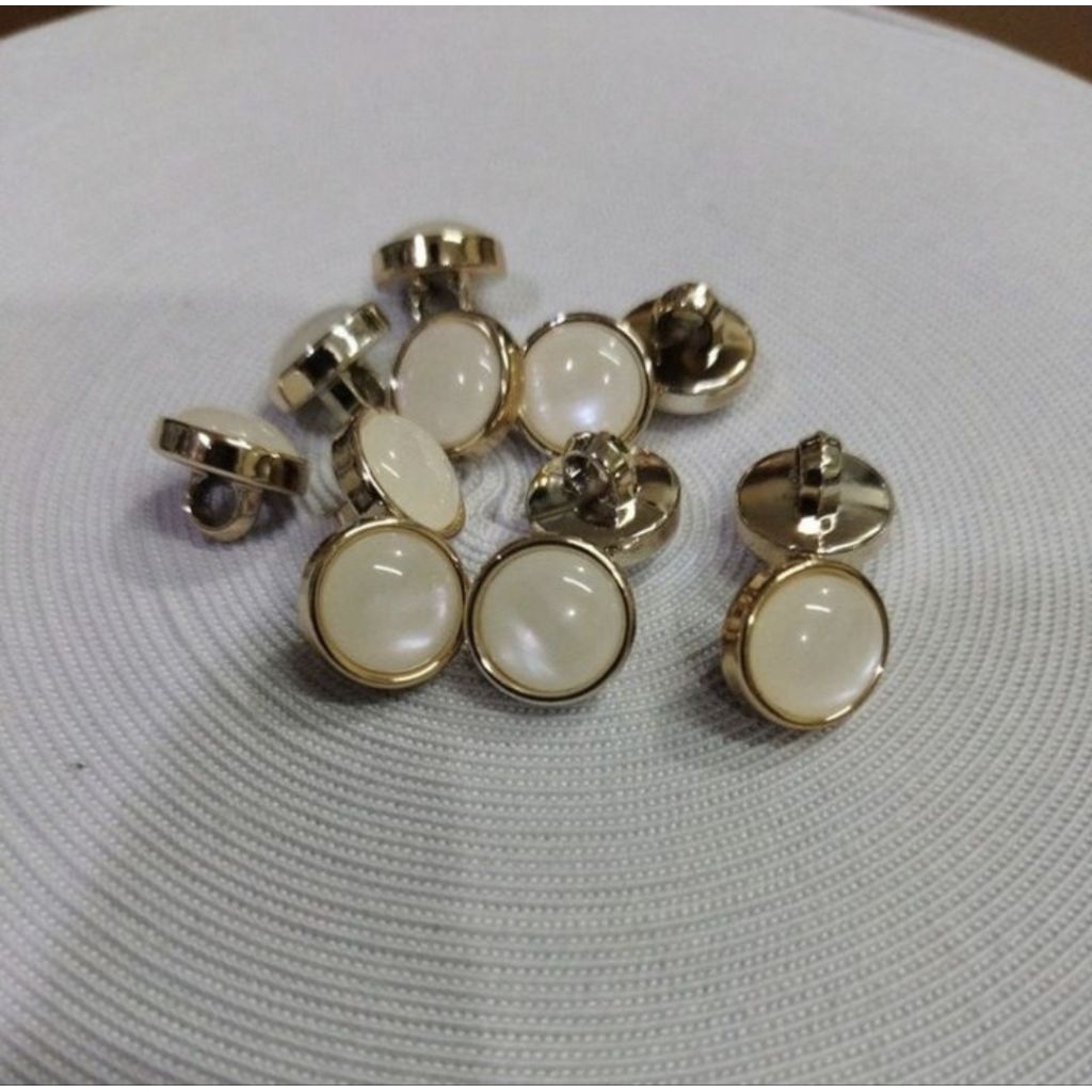 Kancing Baju Mutiara Gold - Kancing Baju Jamur Emas