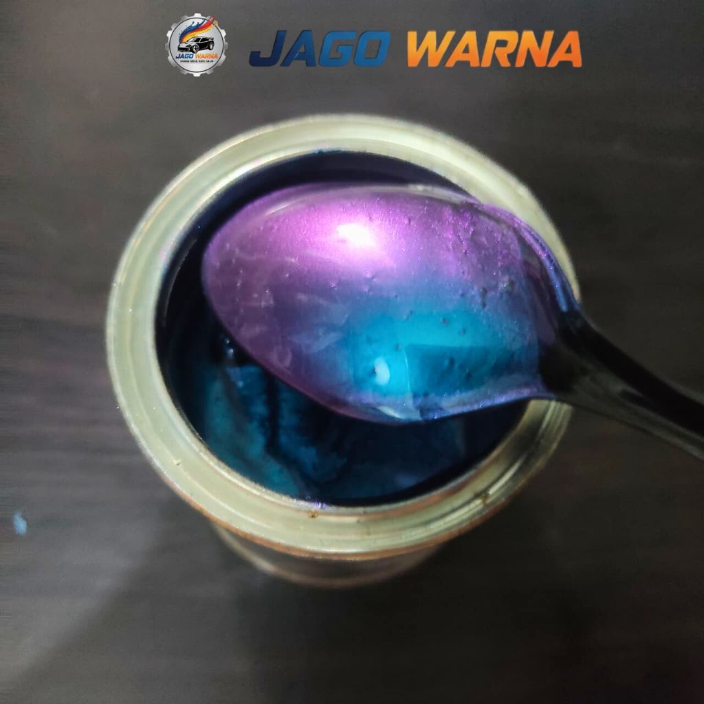 Cat Bunglon Galaxy Blue PU - 100ml / Efek Warna Biru ungu  - Cat Dasar Hitam - Kualitas Bagus 1 laye