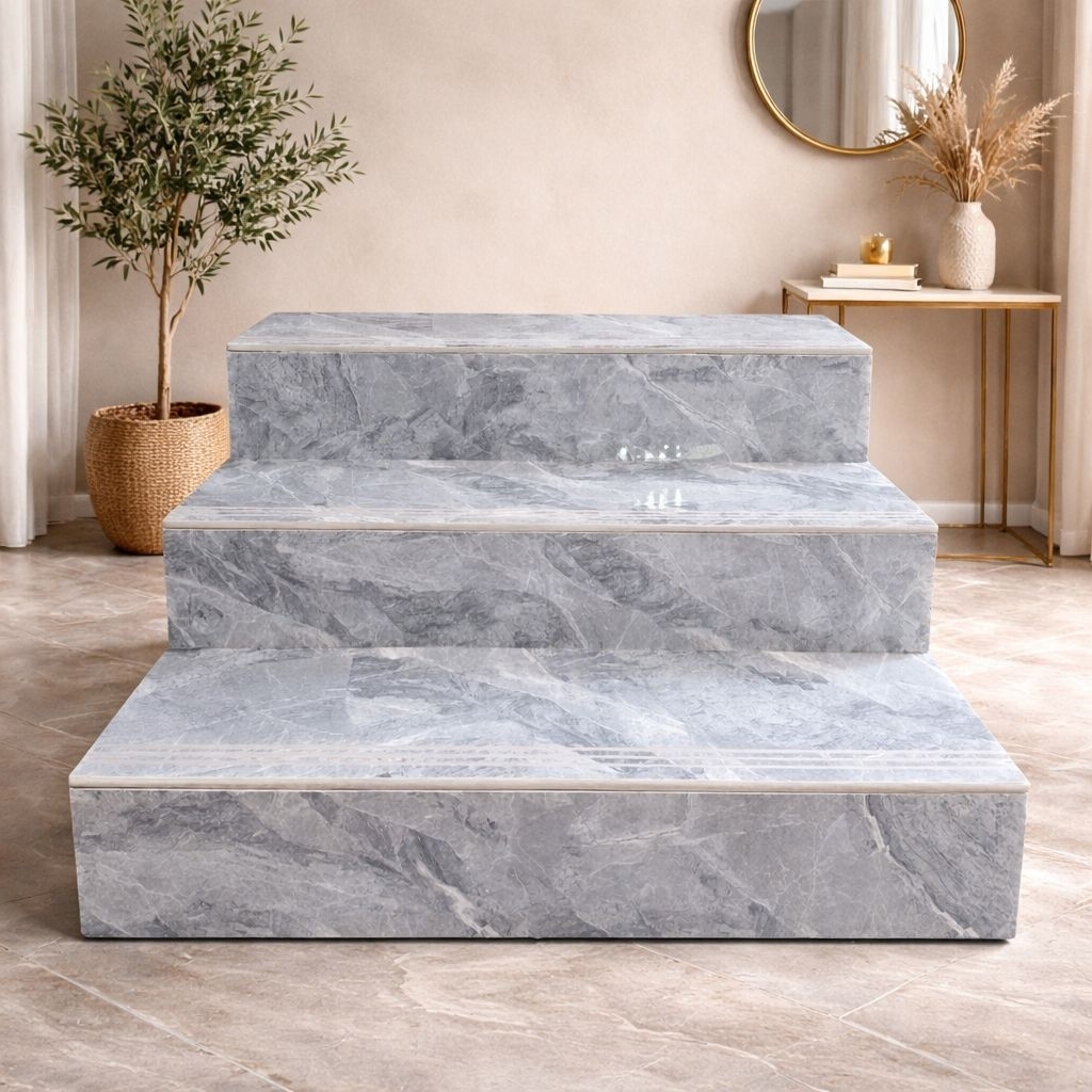 granit tangga glossy/abu motif/stepnosing/antislip/granit tangga ukuran 30x120/30x100/30x80