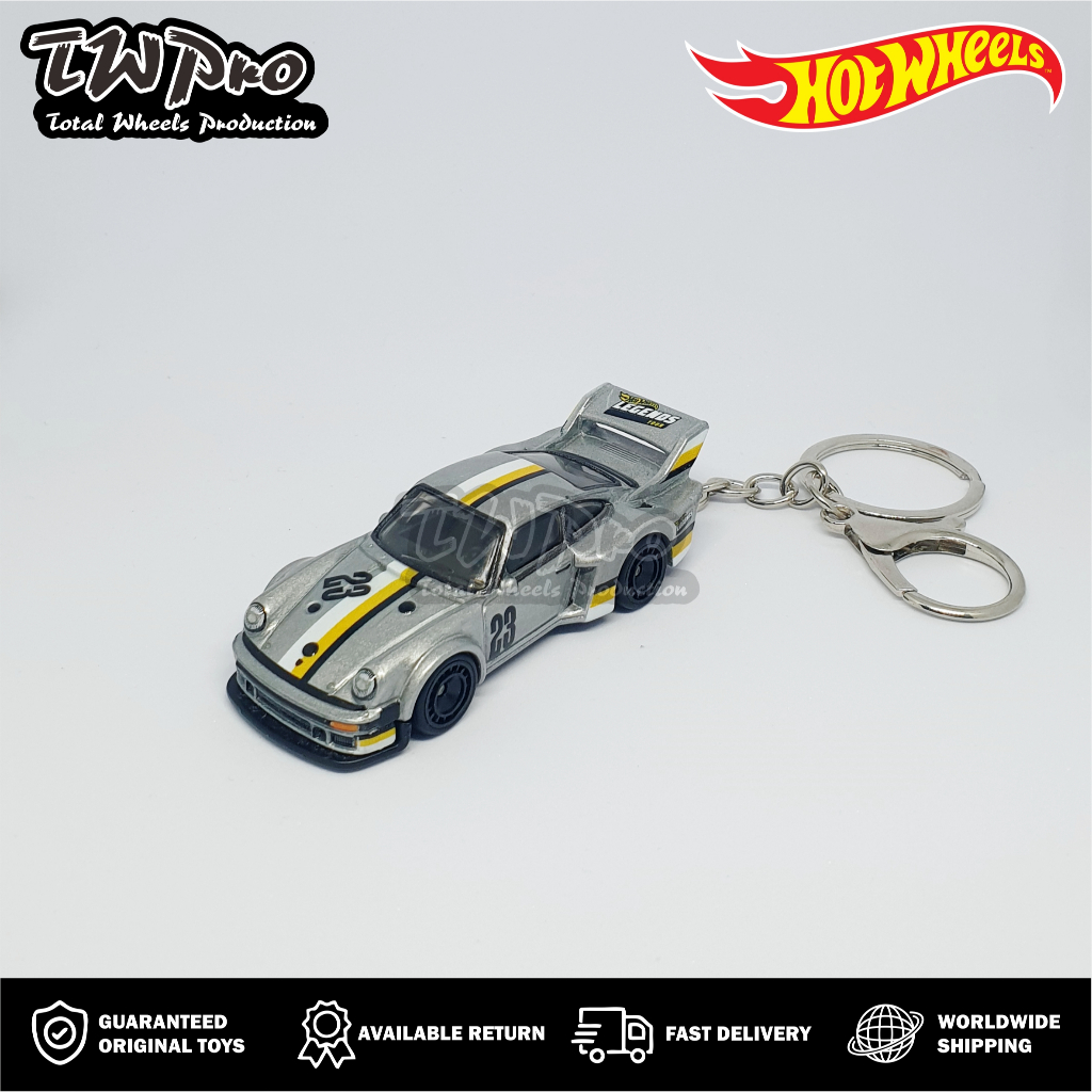GANTUNGAN KUNCI HOT WHEELS PREMIUM PORSCHE 934.5 - LEGEND TOUR - GRAY - SHRIMP HOOK - CANTOLAN UDANG