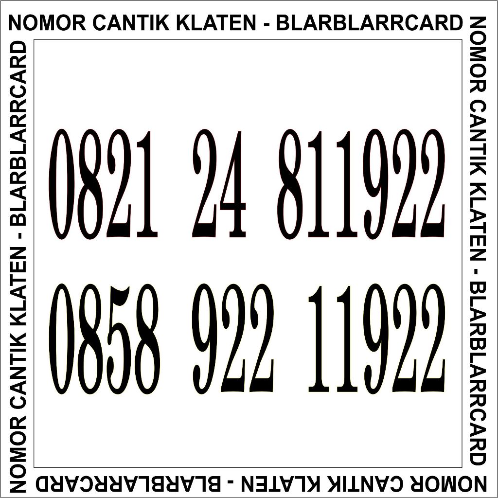 Kartu Perdana Nomer / Nomor Cantik Telkomsel 1922 - Simpati PSHT 1922 - Indosat IM3 1922