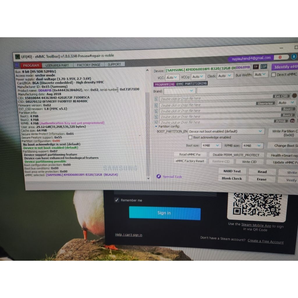 emmc kmdd km3v 32gb 128gb