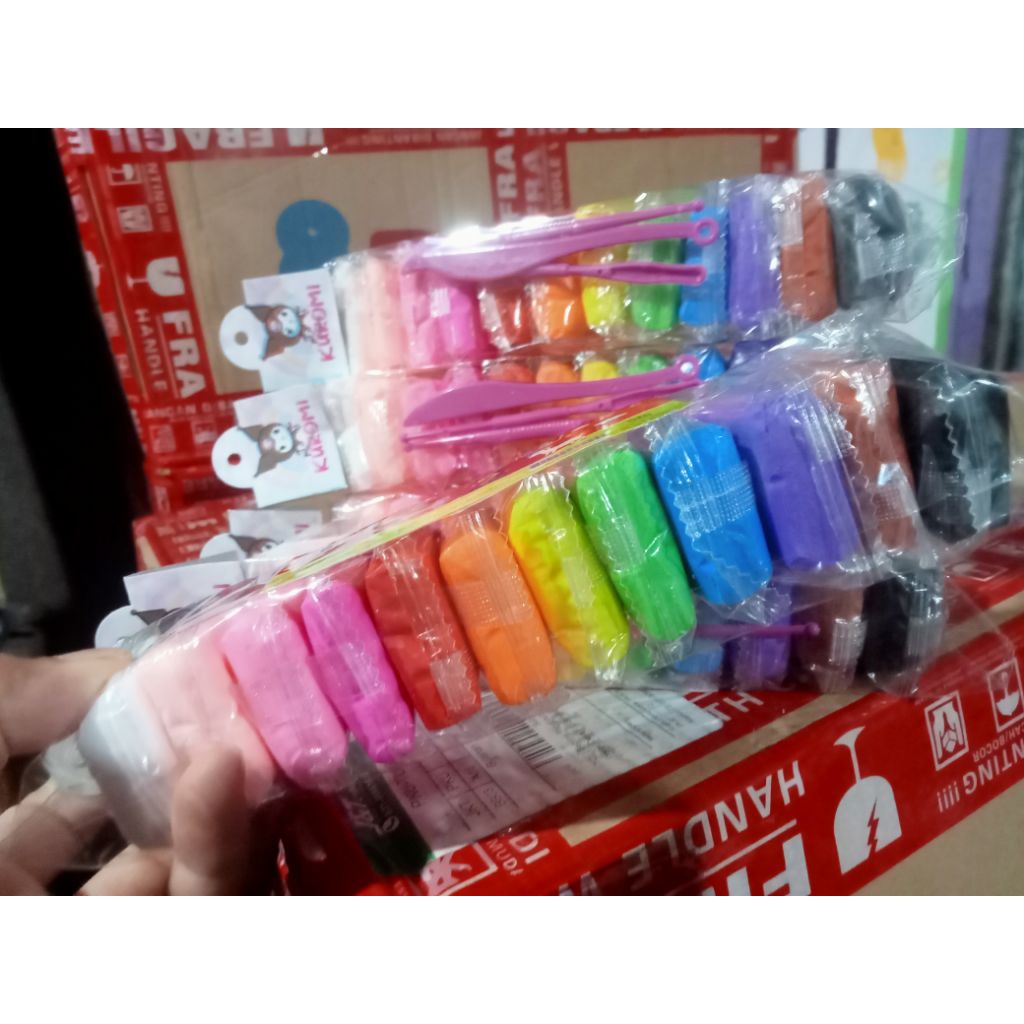 clay super pres awet 1 Pack 12 pic mainan edukasi anak slime clay kley warna