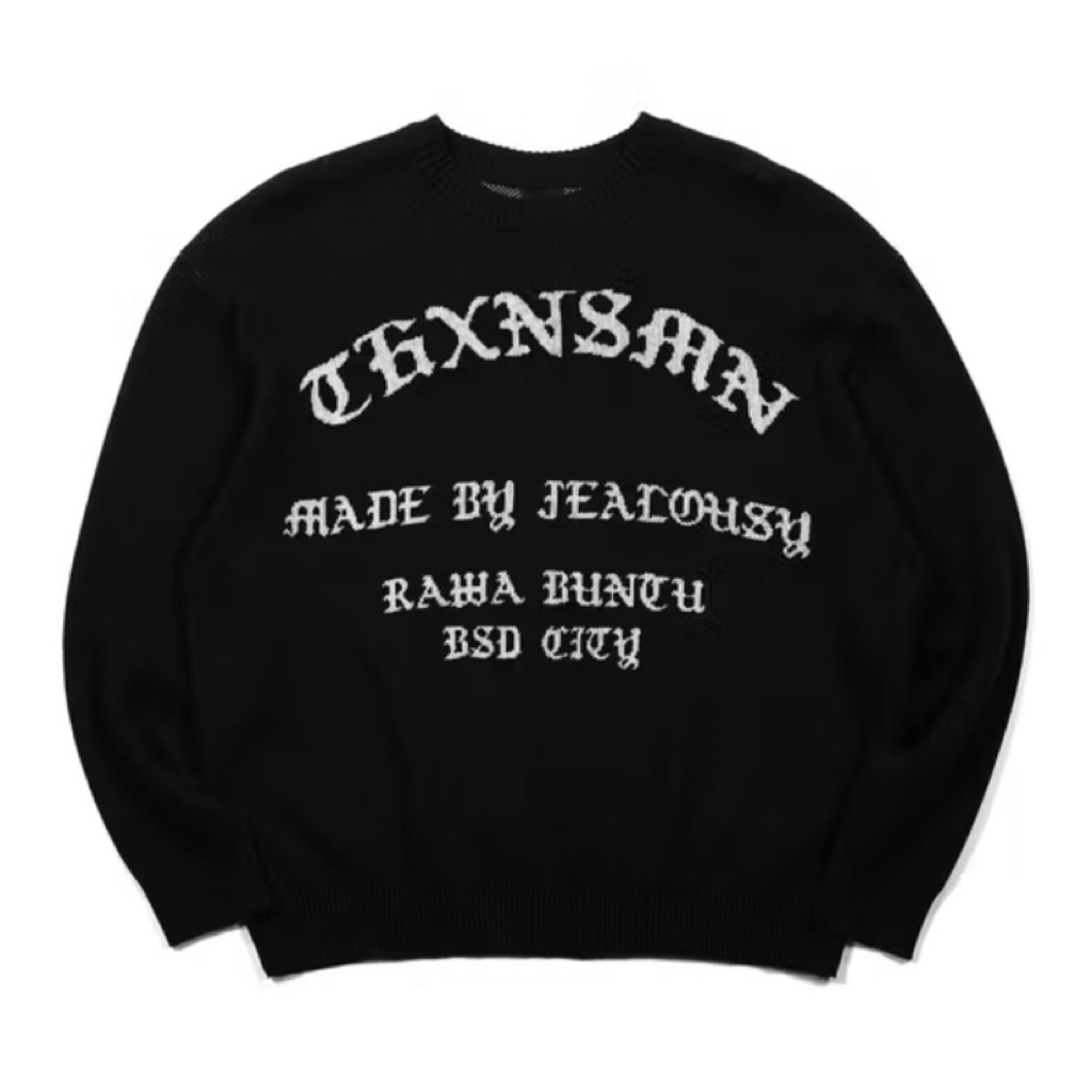 Sweater Levine Black Thanksinsomnia (SEGEL PLASTIK)