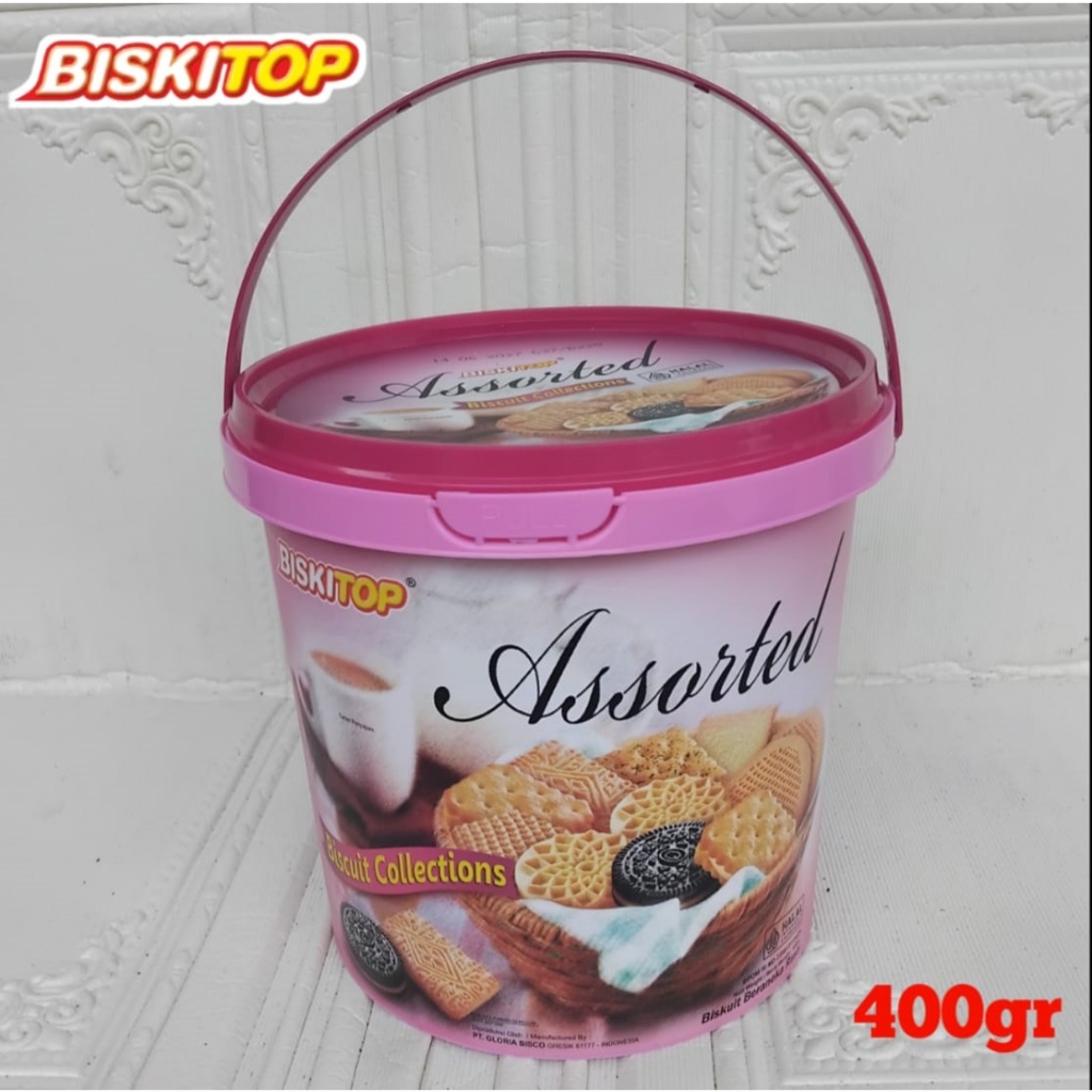Biskitop assorted biscuits collections kemasan kaleng plastik 400gr/kue lebaran