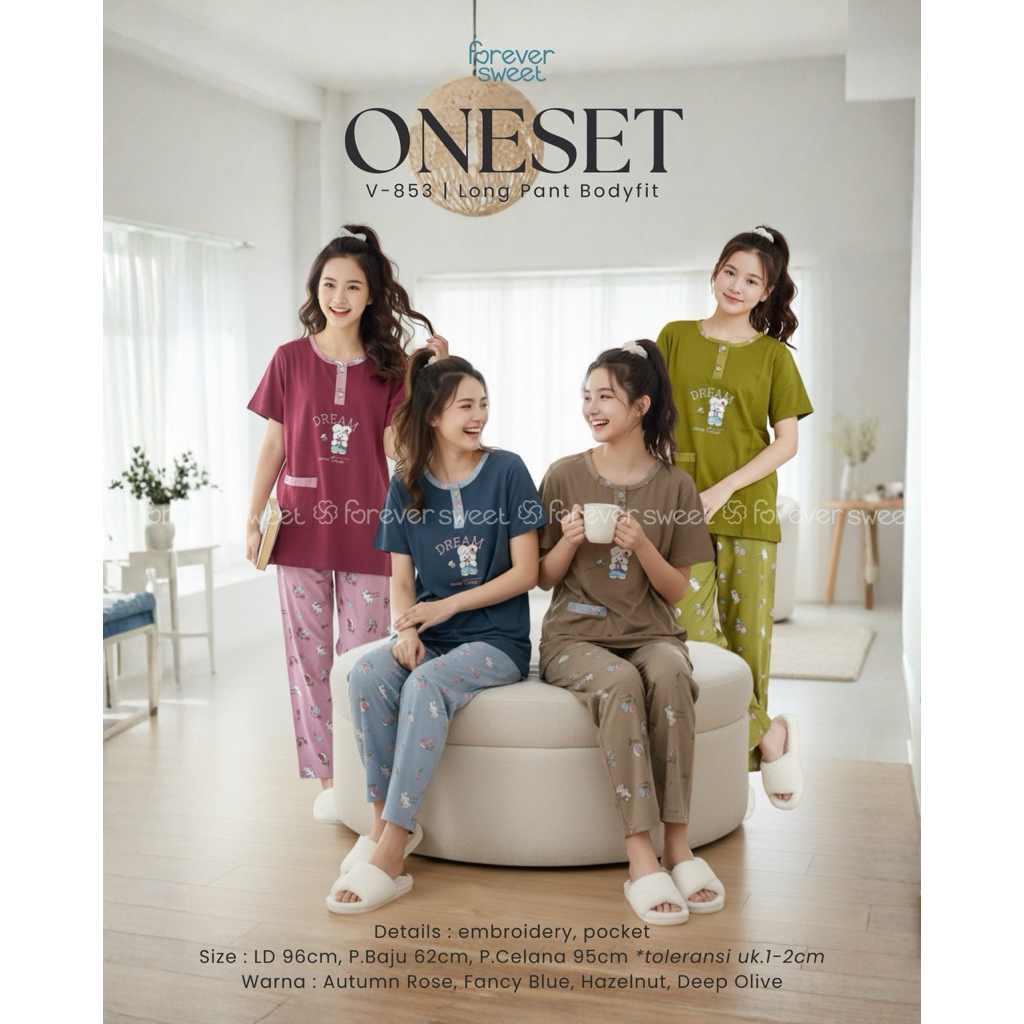 Termurah Forever Sweet CP ABG Baju Tidur Anak Perempuan Piyama Celana Panjang Anak ABG Forever Sweet