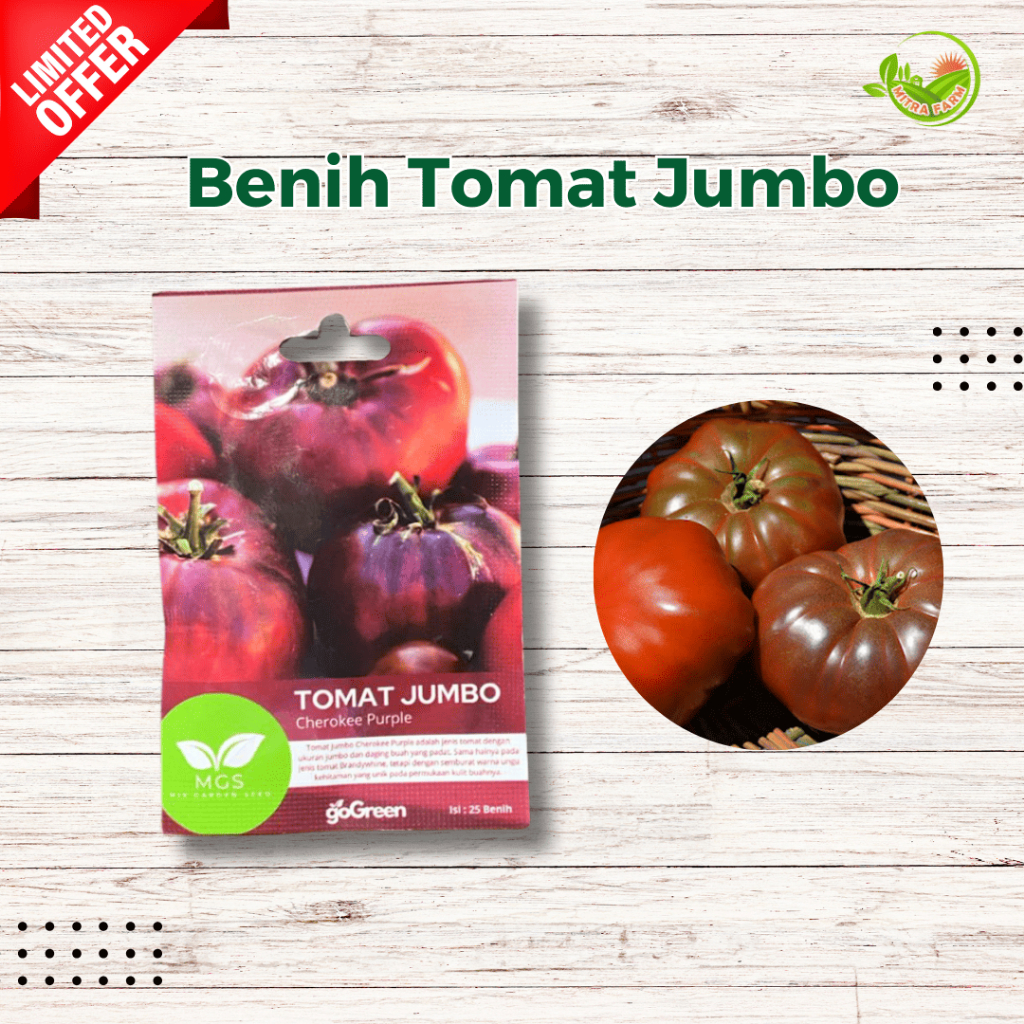 Benih Tomat Jumbo Cherokee Purple-Benih Tomat Jumbo isi 25 Biji-Benih Tomat Jumbo Merek MGS