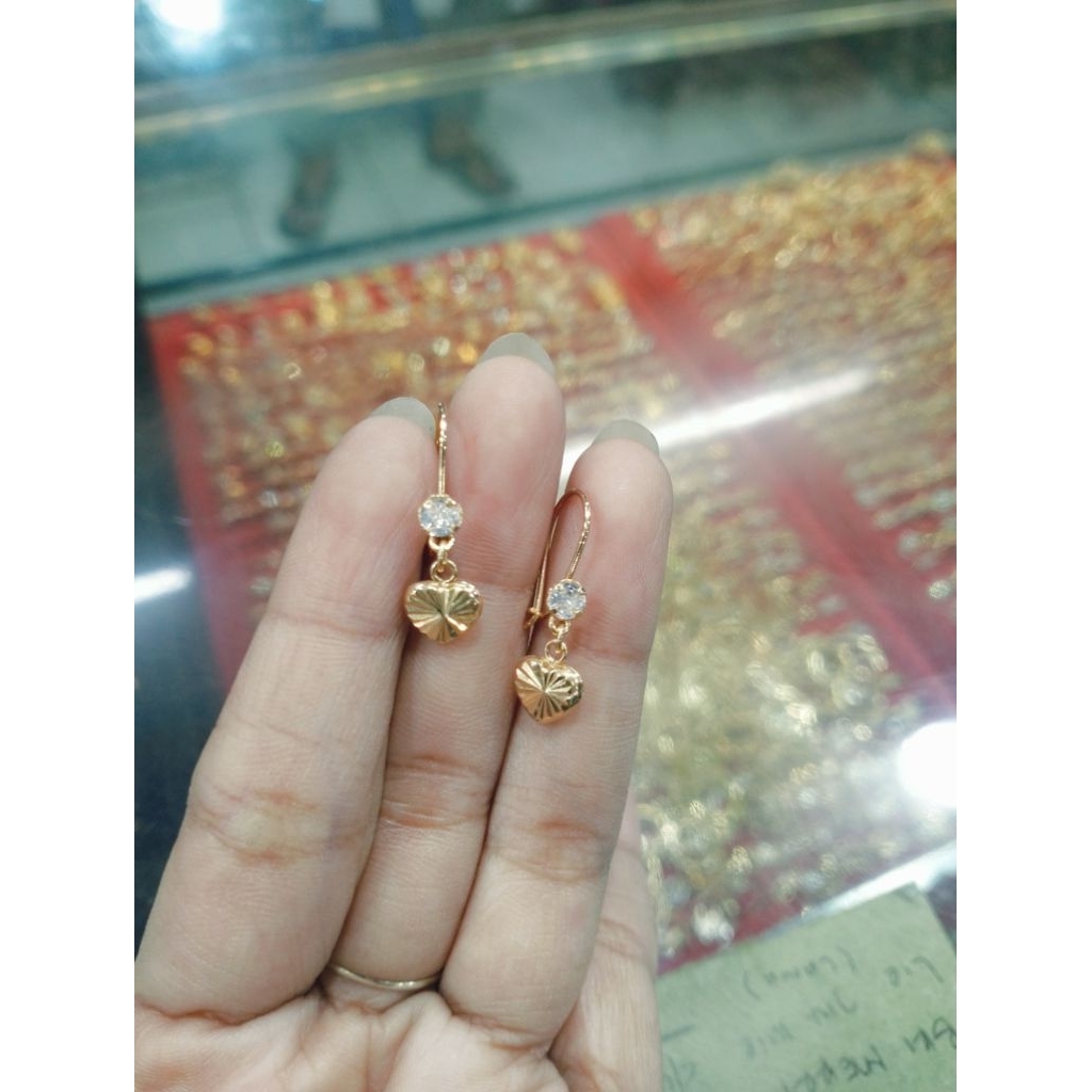 Anting perak rose gold fashion 925