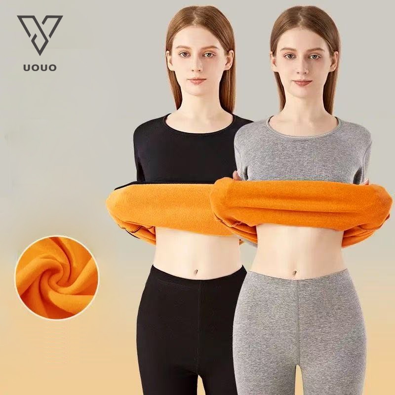 UOUO Longjohn wanita thermal baju musim dingin tebal / longjohn wanita pria winter super premium bul