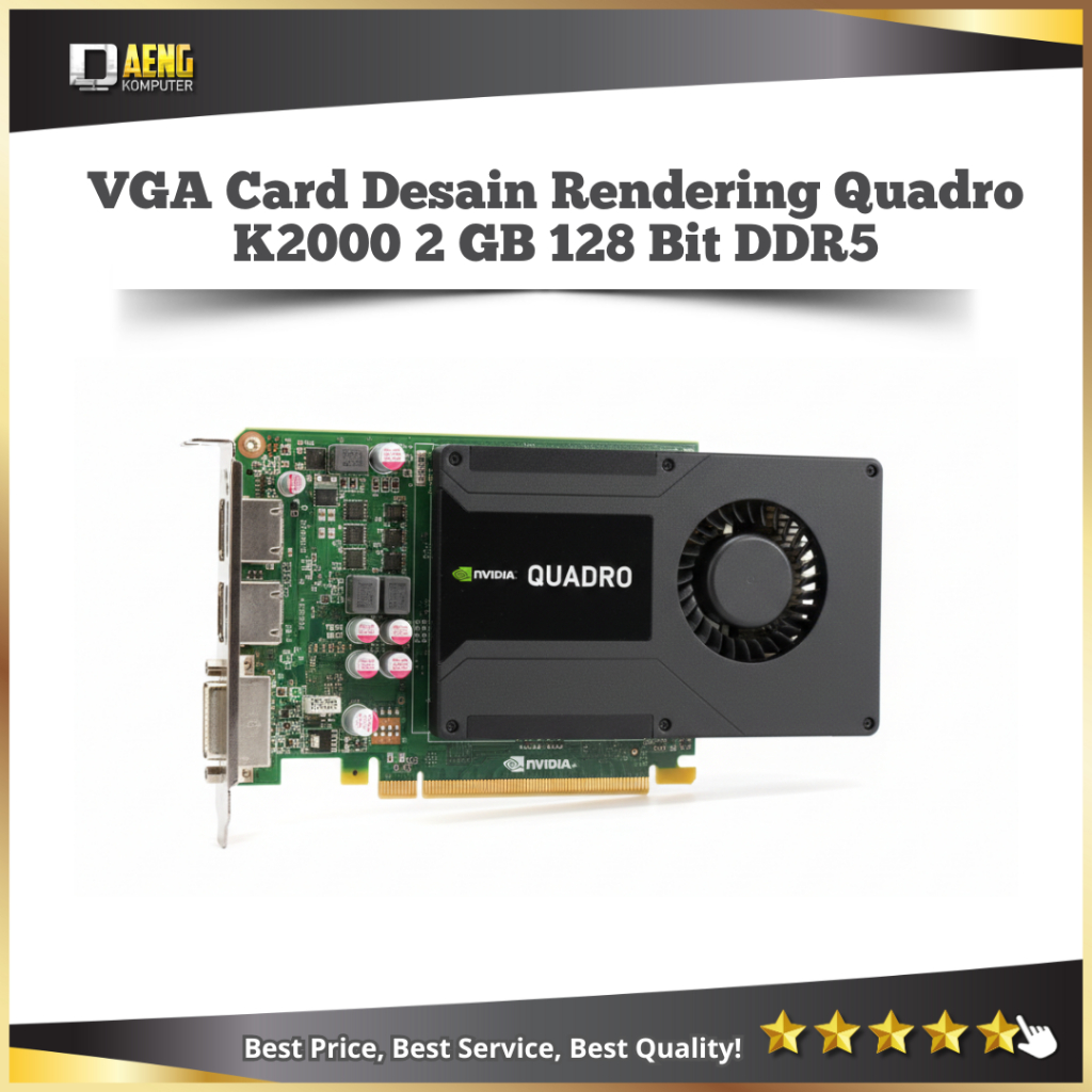 NVIDIA Quadro K2000 2GB DDR5 128 Bit – VGA Card Desain, Rendering 3D, CAD, Multi Display, Profesiona