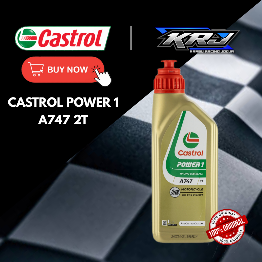 CASTROL a747 2T ORIGINAL - oli samping mesin / motor 2T 1L - KEMASAN BARU - 100% ORIGINAL