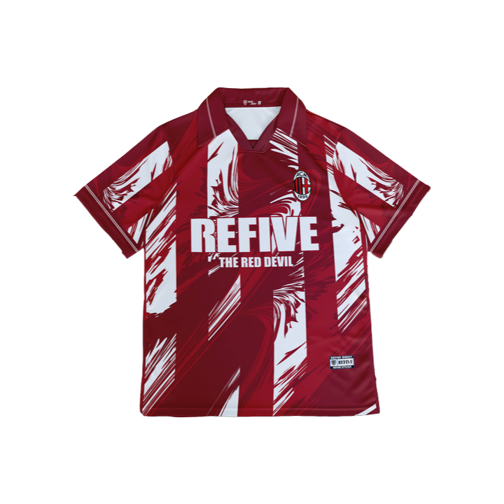 Jersey ReFive-Jersey Vintage Retro Casual/streetwear AC MILAN Unisex Pria dan Wanita Tangan Pendek P