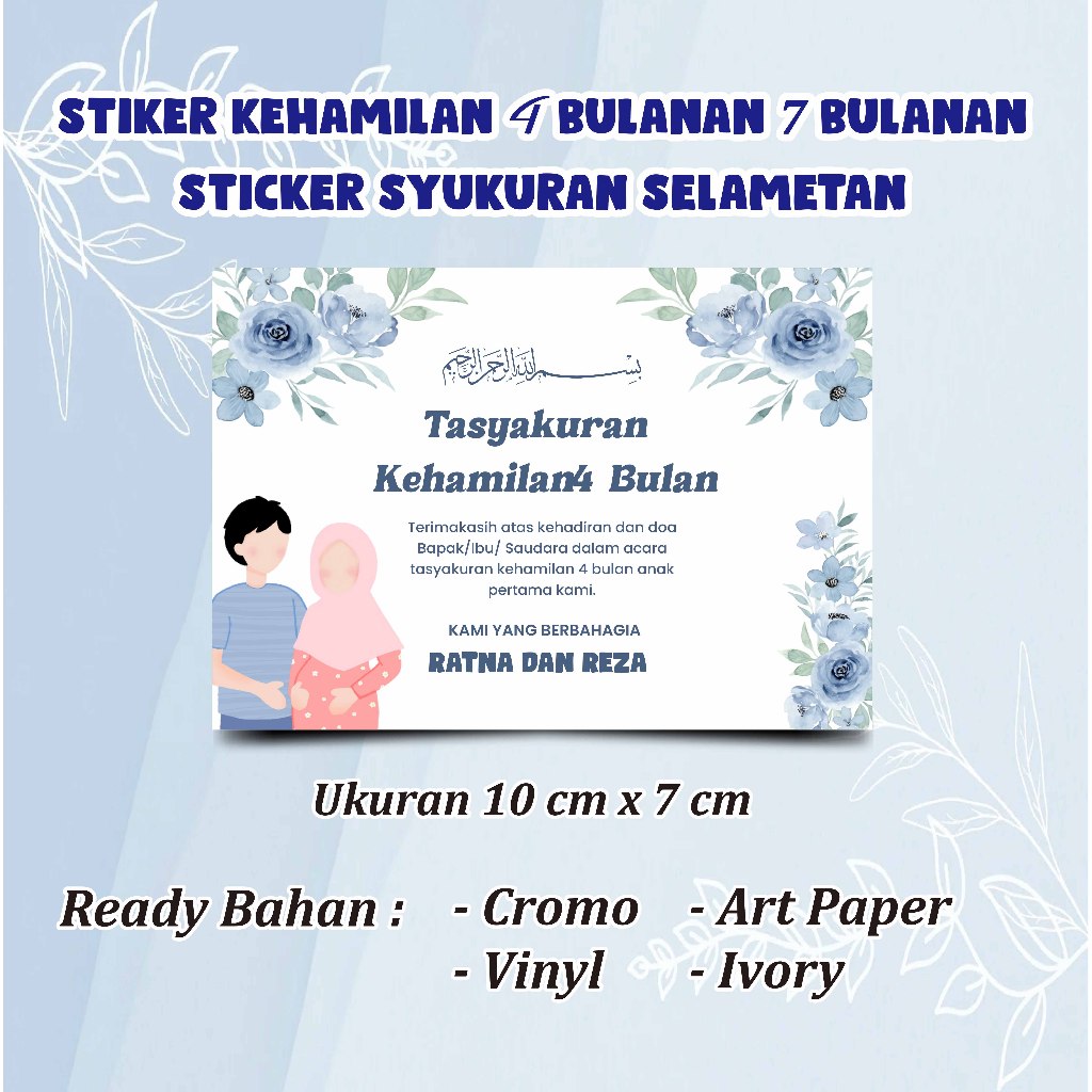 Stiker Kehamilan 4 bulanan 7 bulanan sticker syukuran selametan