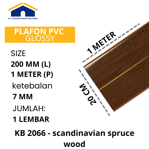 GOLDEN Plafon PVC 1 Meter Perbox GOLDEN-SCANDINAVIAN SPRUCE WOOD / Plafon PVC Minimalis
