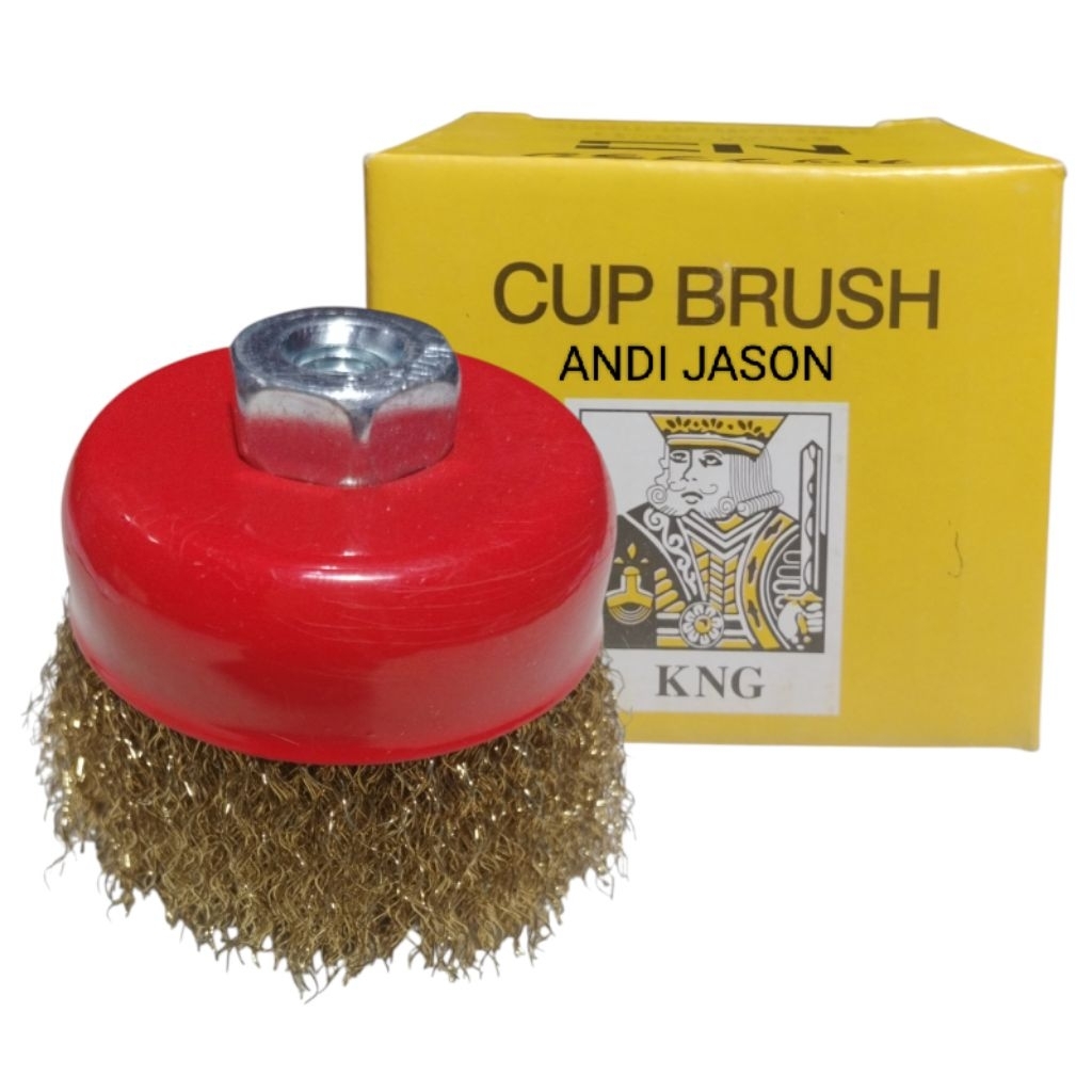 SIKAT MANGKOK KAWAT GERENDA KNG 3" CUP BRUSH KUNINGAN 3 INCHI