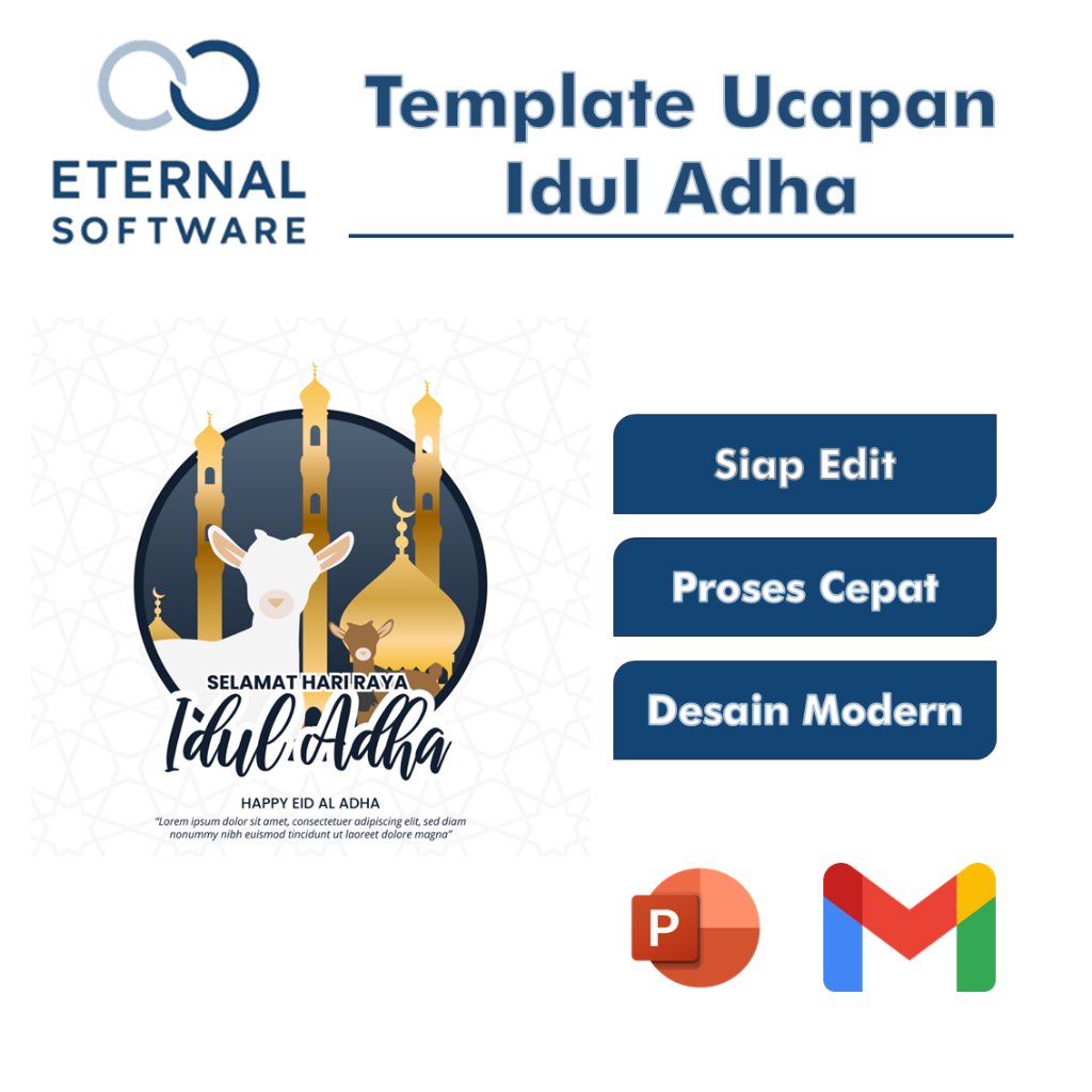 Template Ucapan Idul Adha Siap Edit Desain Minimalis Elegan Template PPT Full Siap Edit