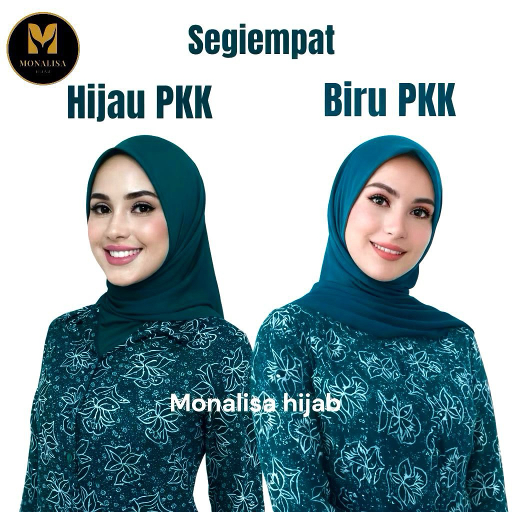 Kerudung Segiempat Hijau PKK Dan Biru PKK I AZICSCRAF