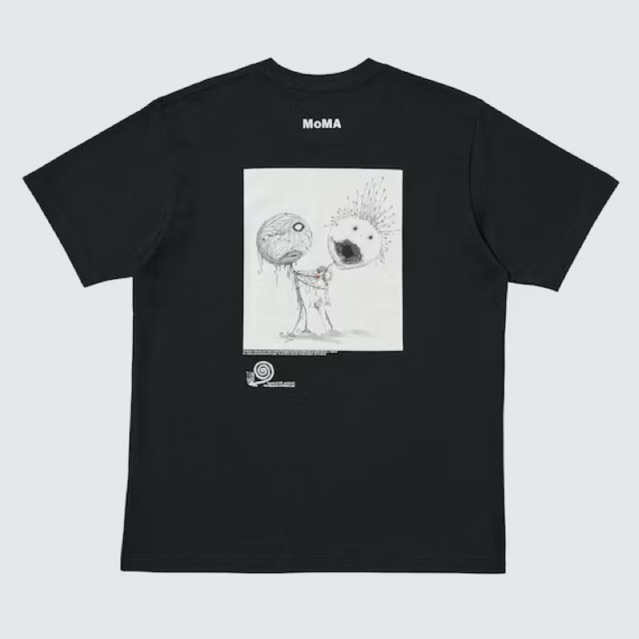 Tshirt Uniqlo x MoMA Tim Burton Lengan Pendek UT Pria Wanita - Hitam