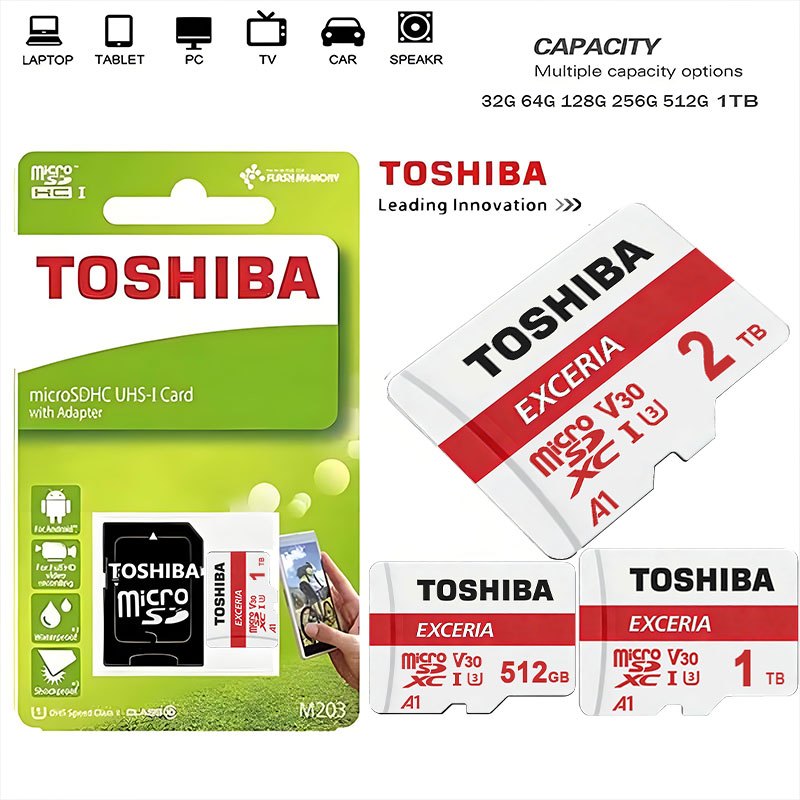 Toshiba micro SD Memory Card Extreme Micro TF SD Card 256GB TF Card 2TB 1TB 512GB Class 10 U2 flash 