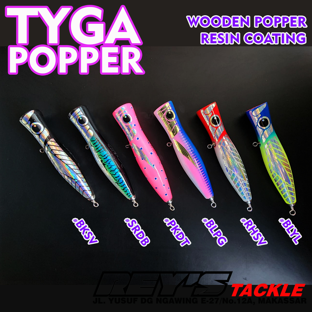 POPPER KAYU 80GRAM RESIN COATING / TYGA WOODEN POPPER 80GRAM