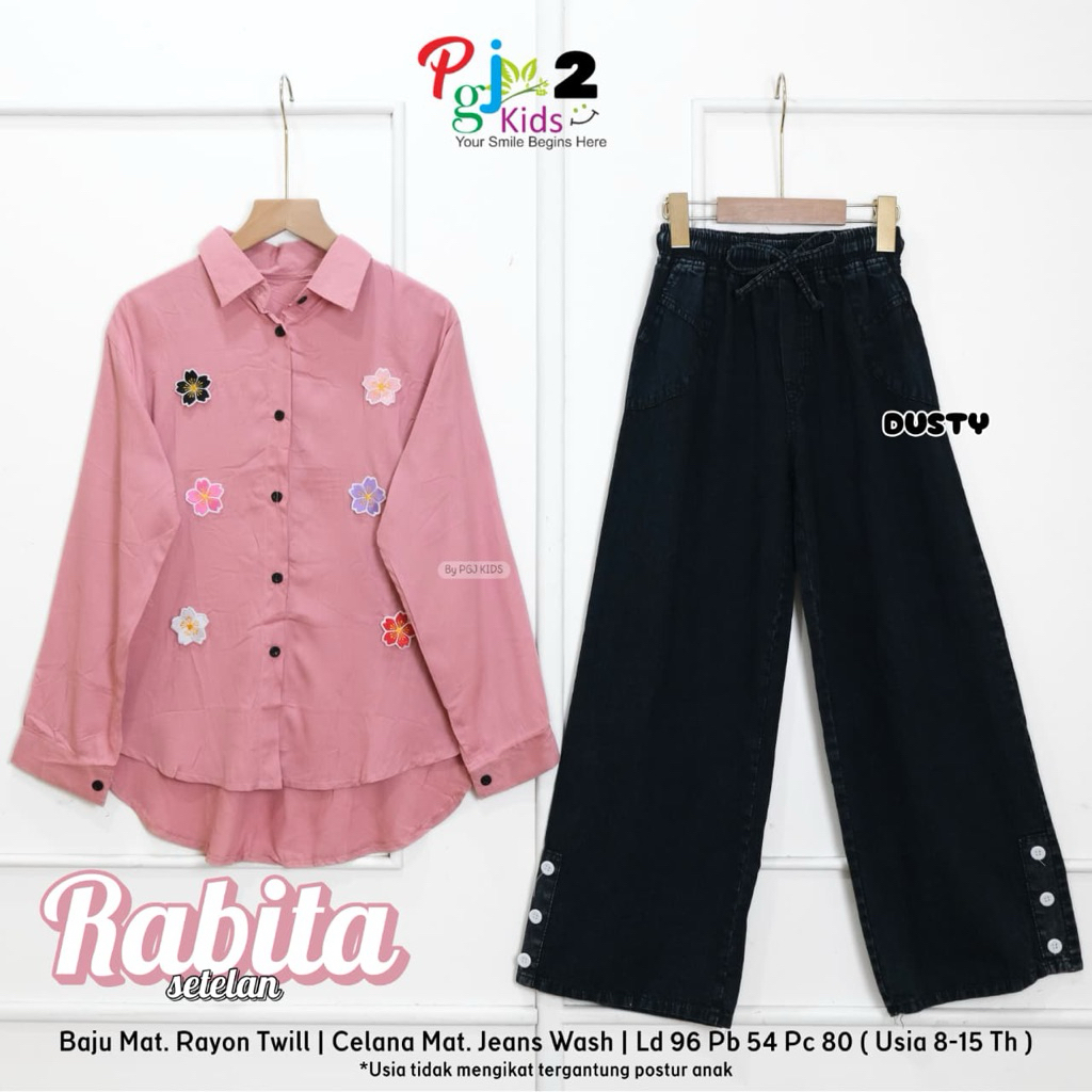 RABITA SETELAN KULOT REMAJA BY PGJ KIDS ONE SET CELANA KULOT JEANS ANAK REMAJA
