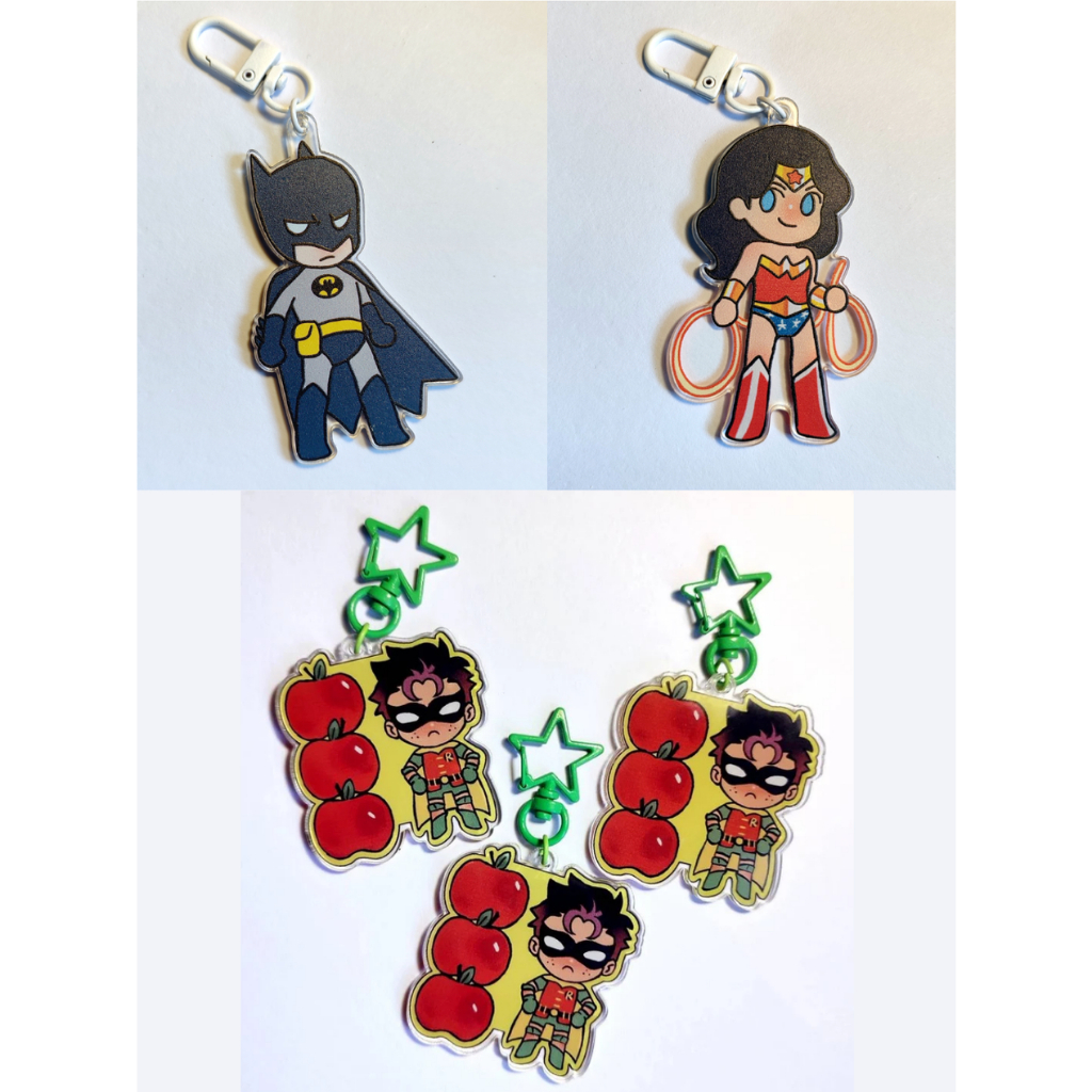 [B-GRADE & LAST STOCK] BATMAN, WONDER WOMAN, JASON TODD KEYCHAIN