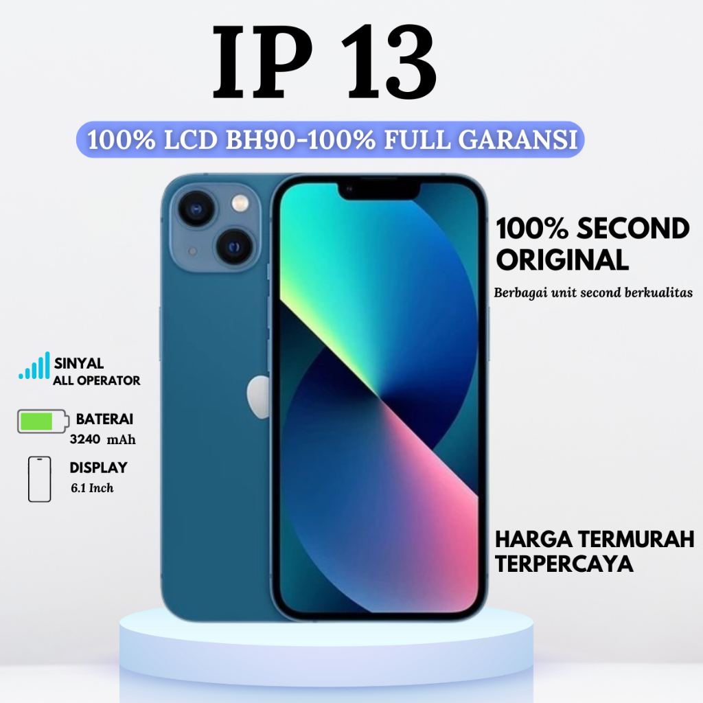 JKS GADGET STORE iPhone 13 128GB  256GB Bekas - Original, iCloud Kosong, Fullset