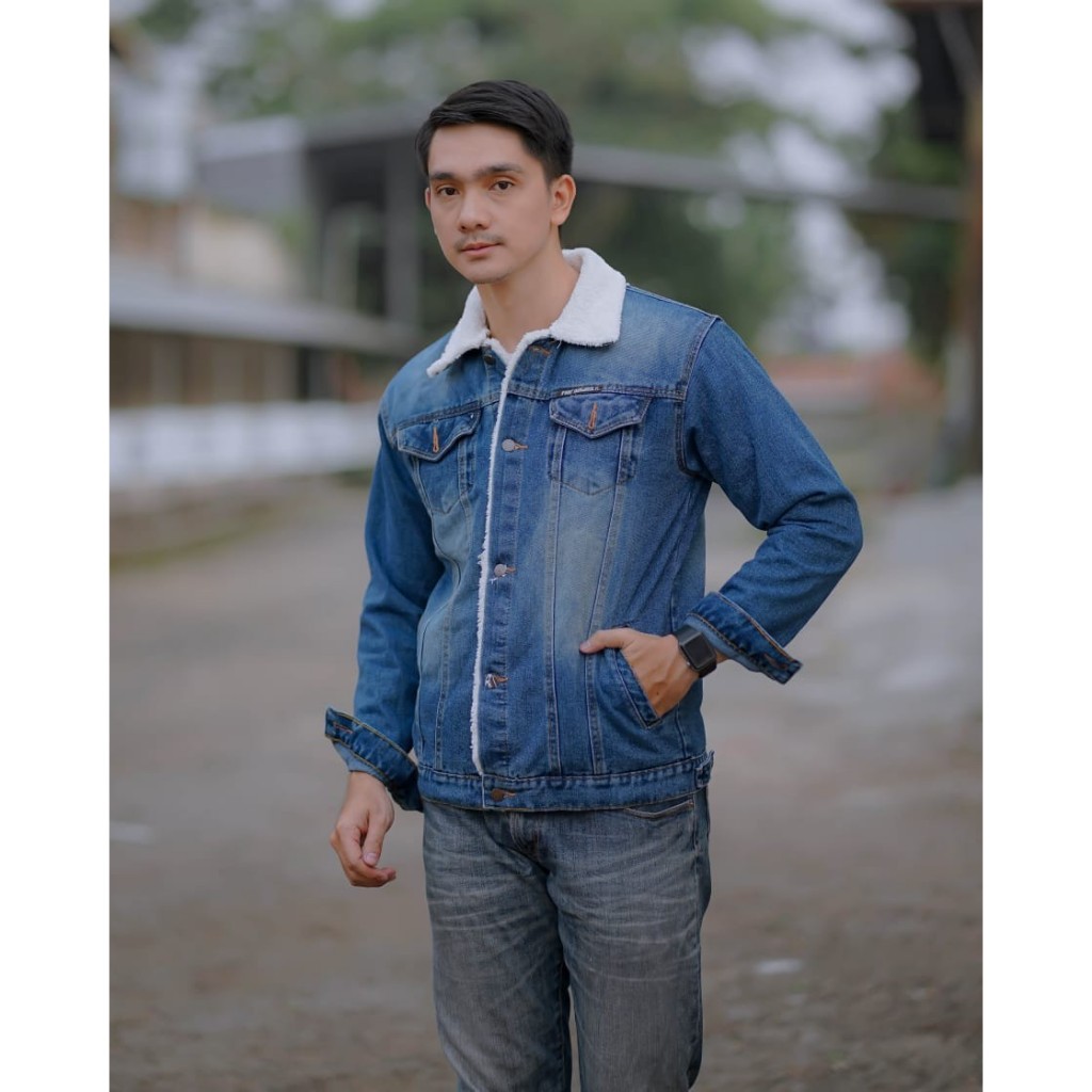 Jaket jeans premium Sherpa