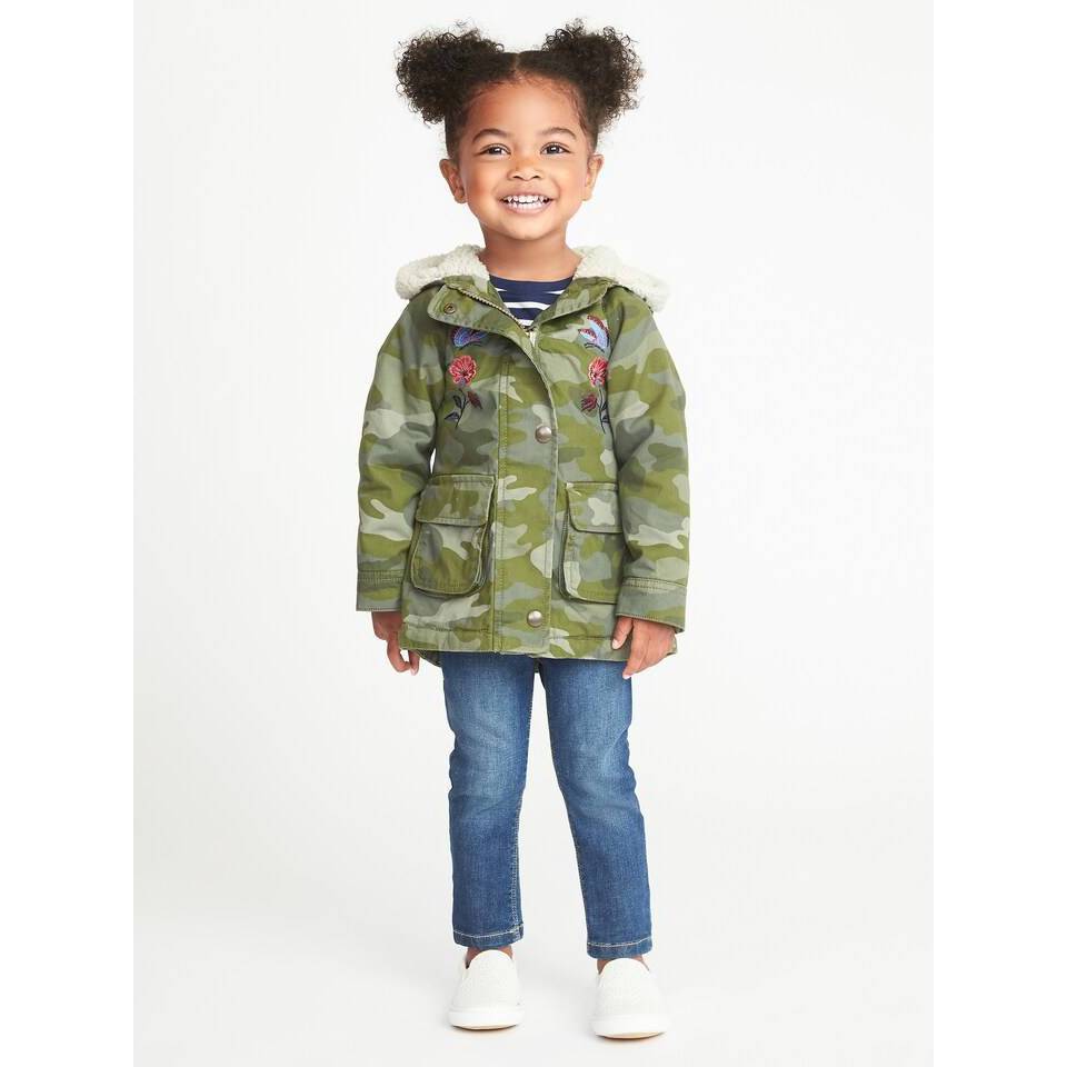 Pabrik branded CUCI GUDANG QldN@vy parka hoodie jacket kids 2 years tahun hijau army loreng chamo ka