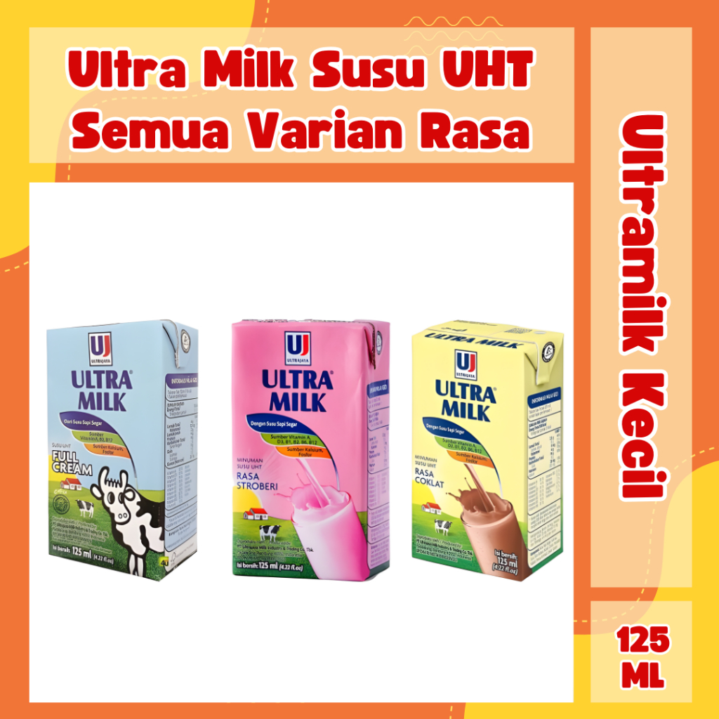 Ultramilk Susu UHT Kemasan Kecil Semua Varian 125 Ml | Ultamilk Susu UHT