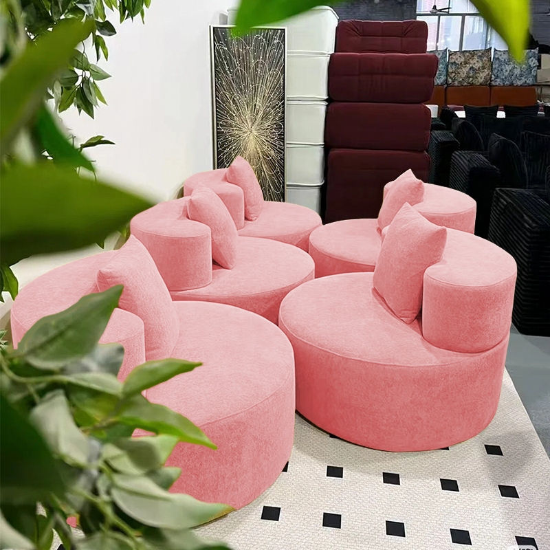 Sofa Santai Pink Bulat Nyaman - Sofa Minimalis untuk Ruang Kecil Rumah & Apartemen
