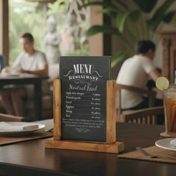 Stand Menu Cafe Resto Kayu Jati Belanda / Menu Holder / Stand Kalender