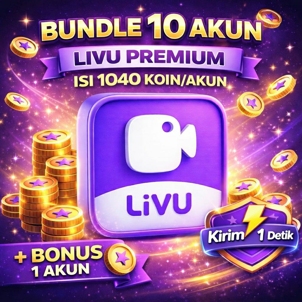 BUNDLE 10 AKUN LIVU PREMIUM ISI KOIN 1040/AKUN + BONUS 1 AKUN - MURAH - FULL GARANSI - KIRIM 1 DETIK