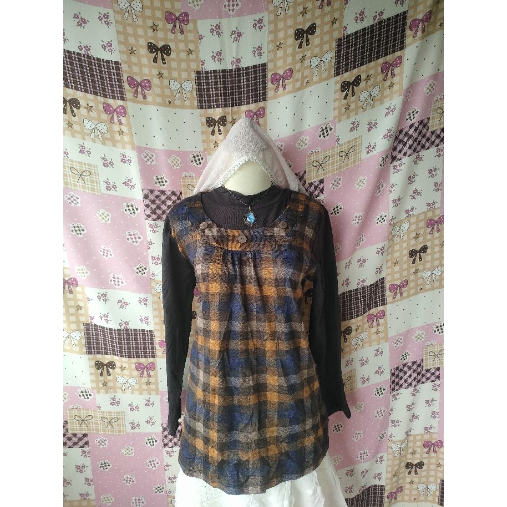 BLOUSE MORI-KEI KOTAK PLAID