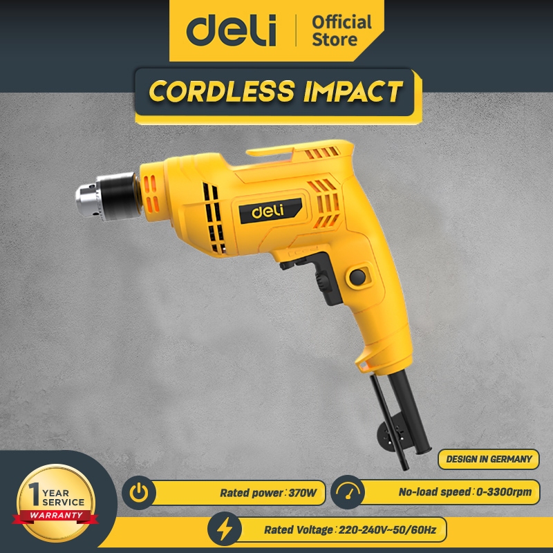 Deli Bor Elektrik Low Watt / Low Watt Electric Drill 370W 10mm EDL-DZ10-3E