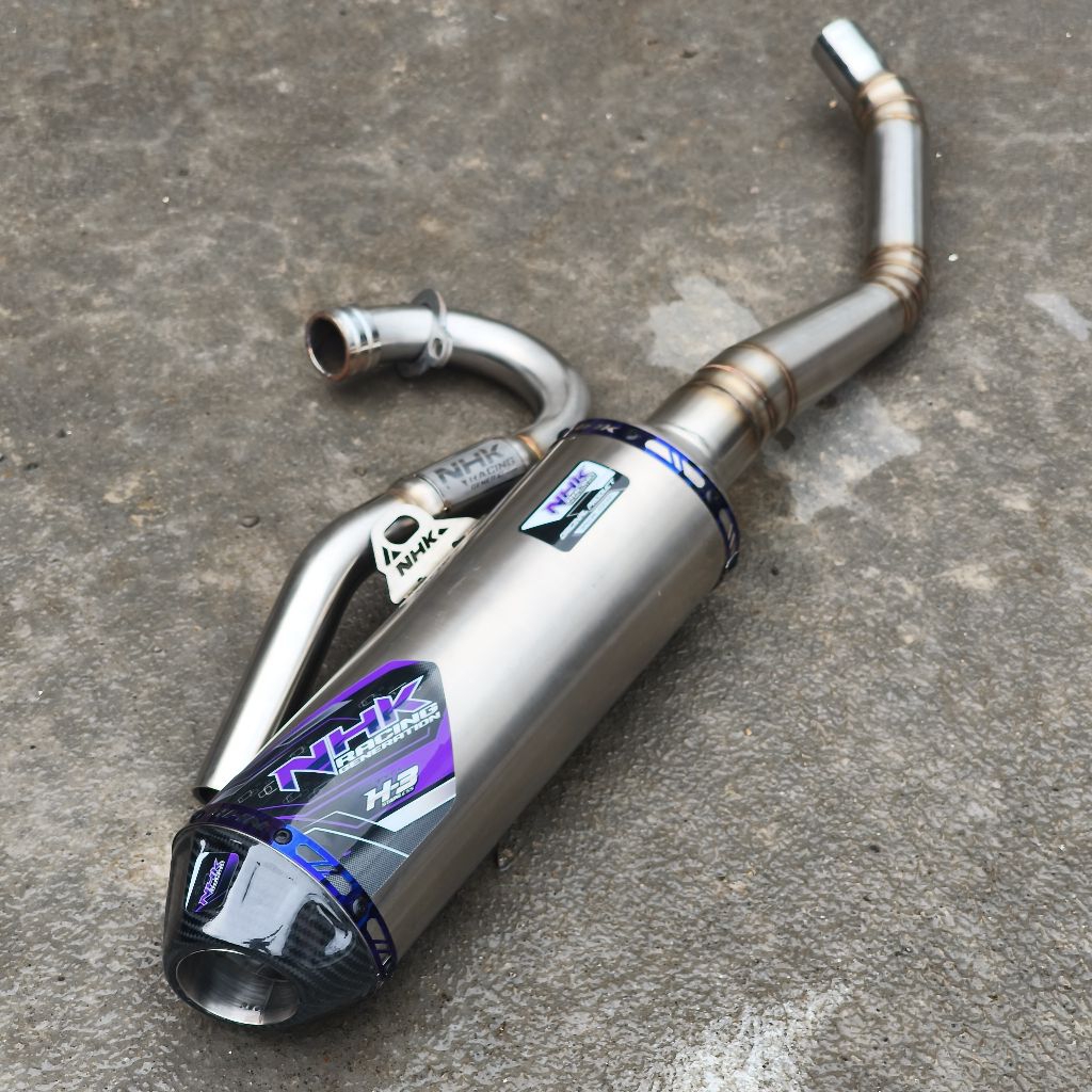 Knalpot NHK HK-3 KLX 150 CRF 150 D-TRACKER  150 WR 155 Original Suara Ngebas Bulat Full Stainless