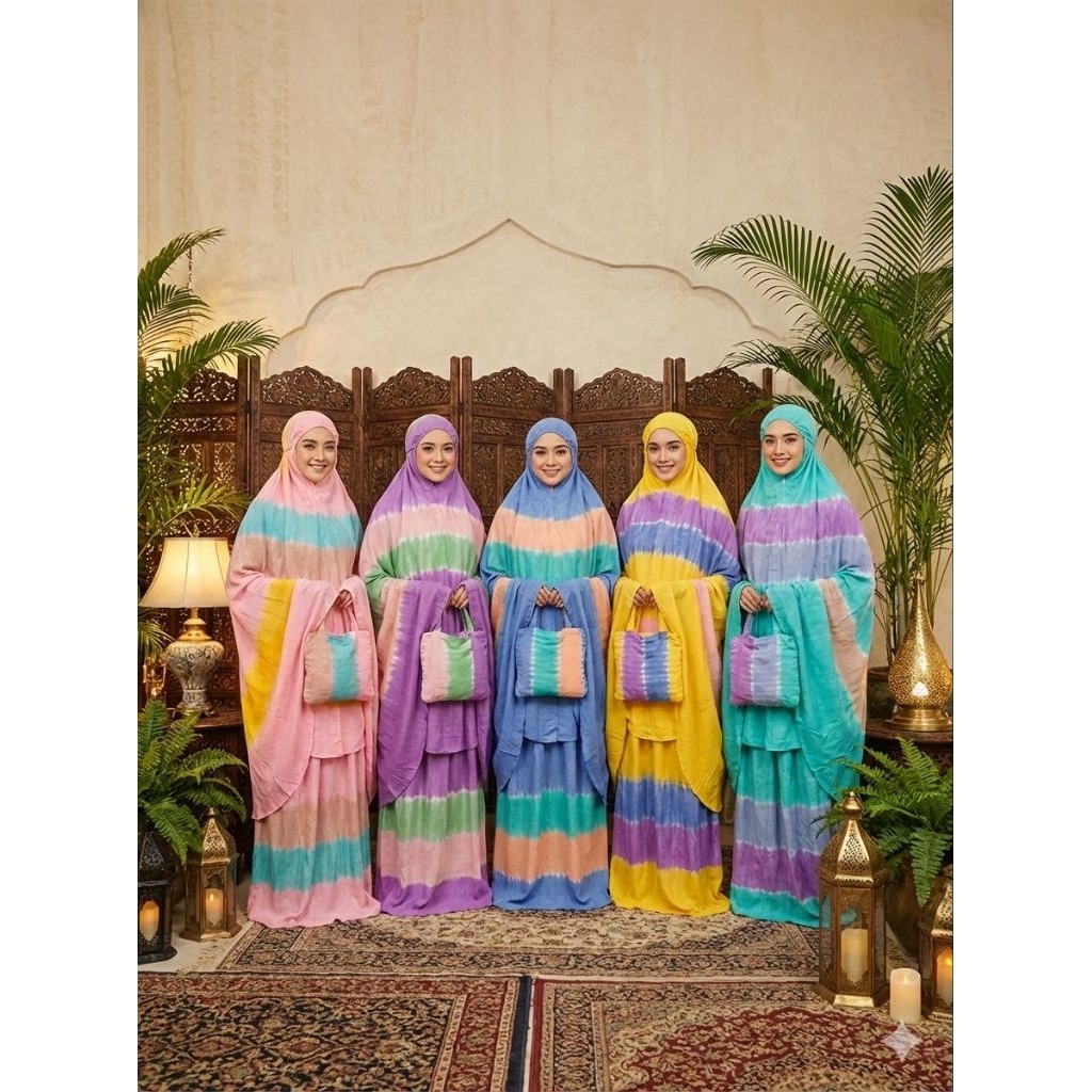 Mukena Sofie Mukena Dewasa Motif Tiedye Handmade Mukena Rayon Bali Dewasa Jumbo Adem Nyaman