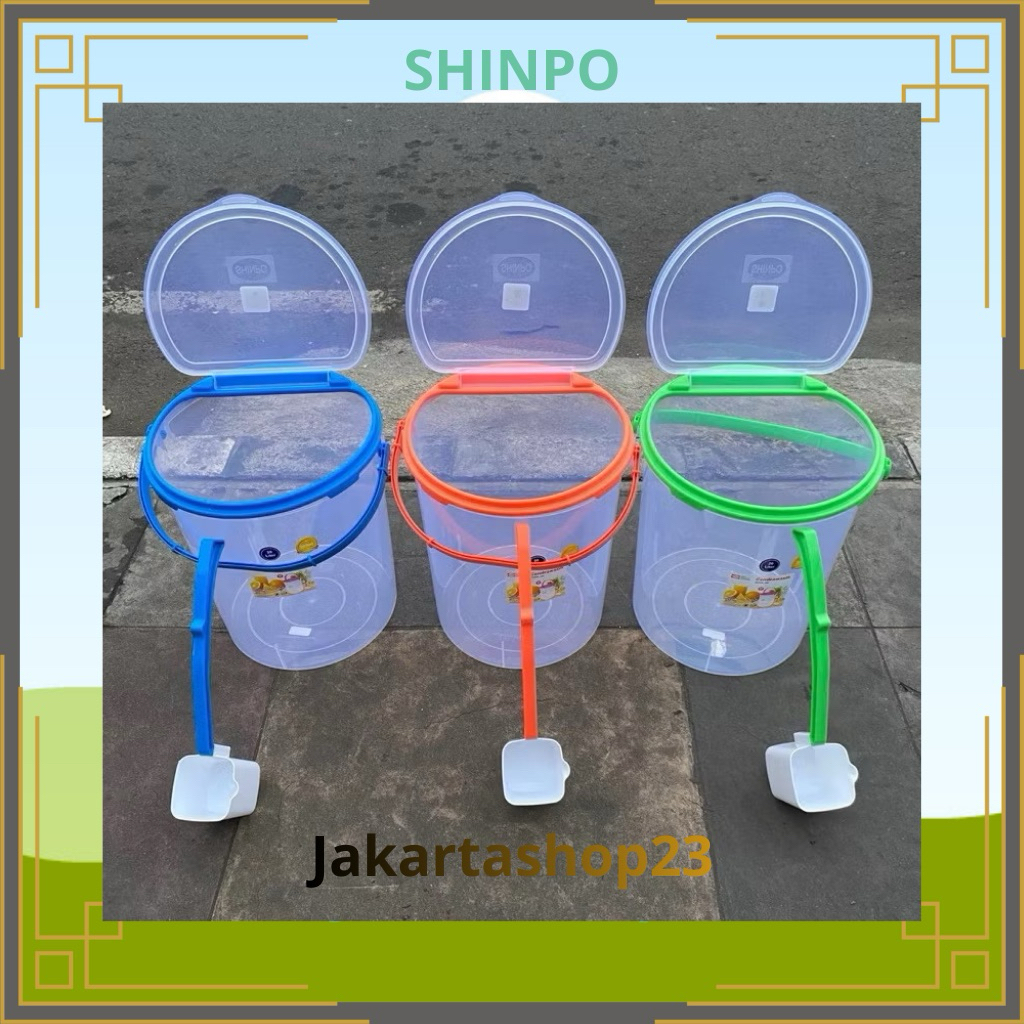 Shinpo - Toples Es Buah Bulat 20 Liter + Gayung / Tempat Air Es / Aquarium Es Buah