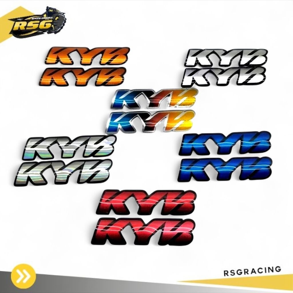 EMBLEM LOGO KYB EMBLEM TIMBUL SHOCK DEPAN KYB BAHAN AKRILIK WARNA