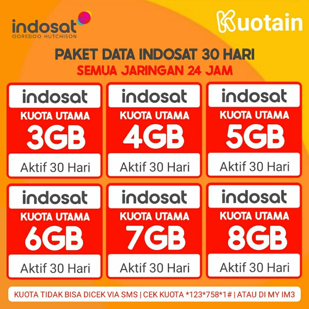 Kuota Data Indosat/Kuota Data Indosat 30 Hari/Kuota Data Pure Indosat